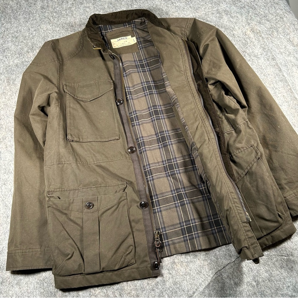 J. Crew Olive Green Waxed Jacket - Picture 9 of 13